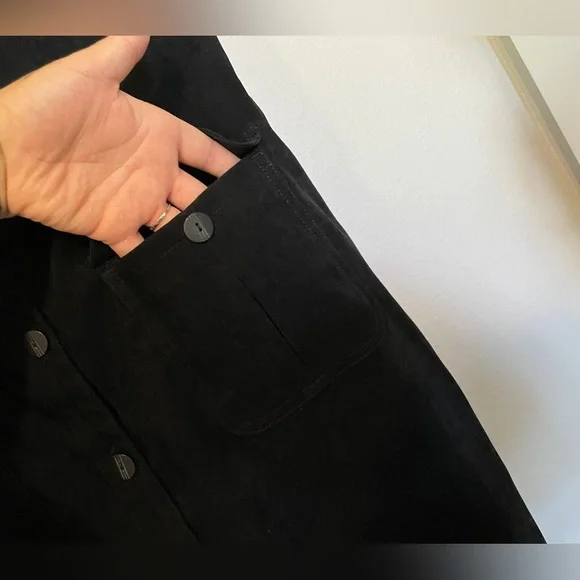 St. John’s Bay Black Sleeveless Button-Front Maternity Maxi Dress | Vintage - Picture 4 of 9